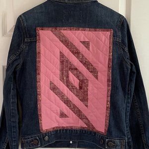 Denim Jacket with Original Patchwork Panel